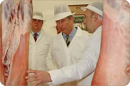 Prince Charles tours the cutting plant 