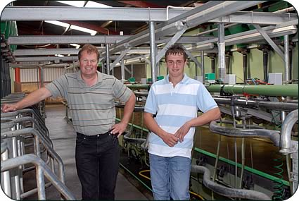 Malcolm and his son David in the new parlour 