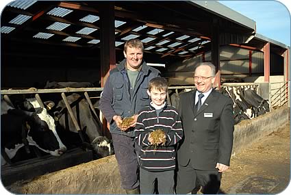 Kevin Wilson, left, with 11 year old son Thomas and NK's Nigel Padbury