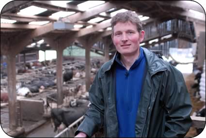 Richard Park with the the dairy cows