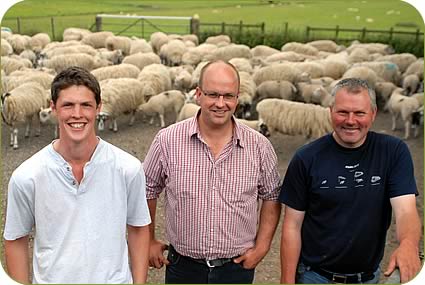 Lowther farm manager Richard Price, centre, with shepherds Peter Horn, left, and John Harrrison