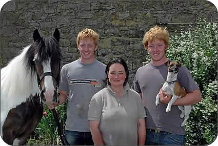 William, Anne and Stephen with Mr Foxtrot and Jack Russell terrier Wizz