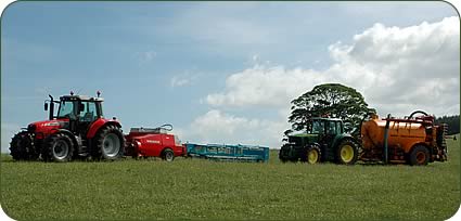 The Welger small square baler and Cook bale sledge and the Veenhuis slurry injector