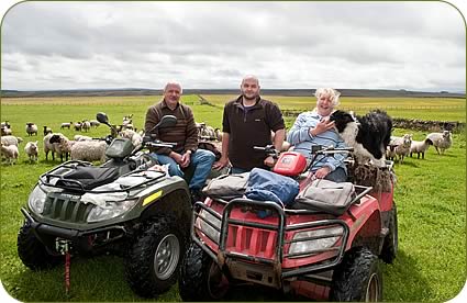 David, Callum and Linda Murray at Branchend Farm