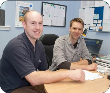 Vet Alistair Padkin, left, of Solway Vets’ member practice Nithsdale Vets, and Colin Forsyth regularly review the sheep health plan.